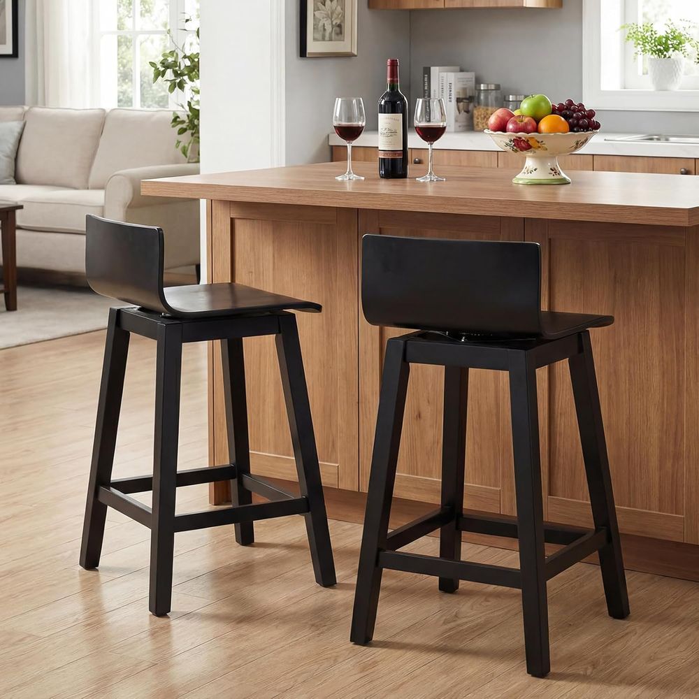 Swivel Solid Wood Bar Stools S - Home Bar And Counter incelemesi ve fiyatı