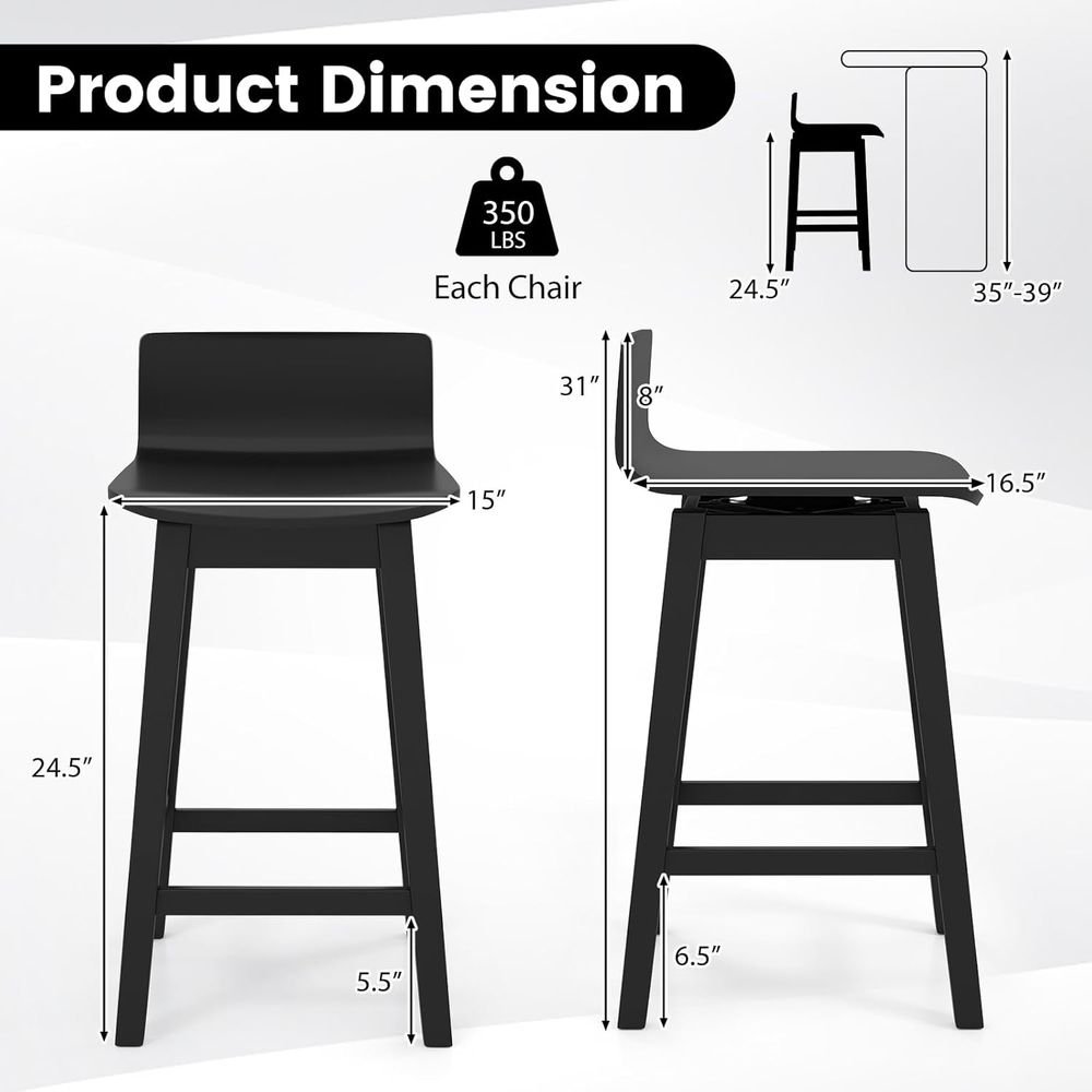 Swivel Solid Wood Bar Stools S - Home Bar And Counter incelemesi ve fiyatı